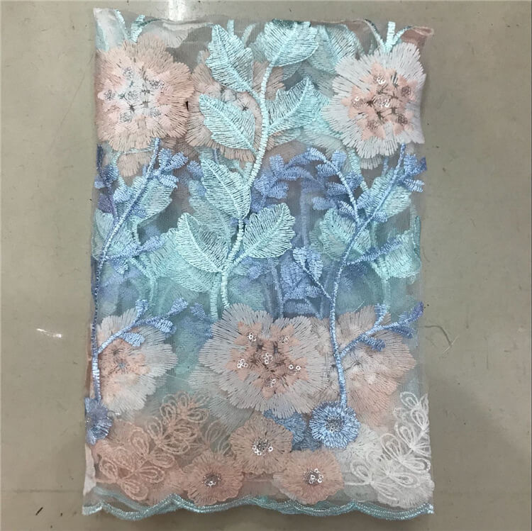 Embroidered Fabric Sequin Evening Polyester for Women's Wear Wholesale 7
